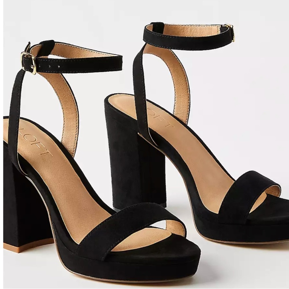 Brand new in box - LOFT Black Block Heel Sandals